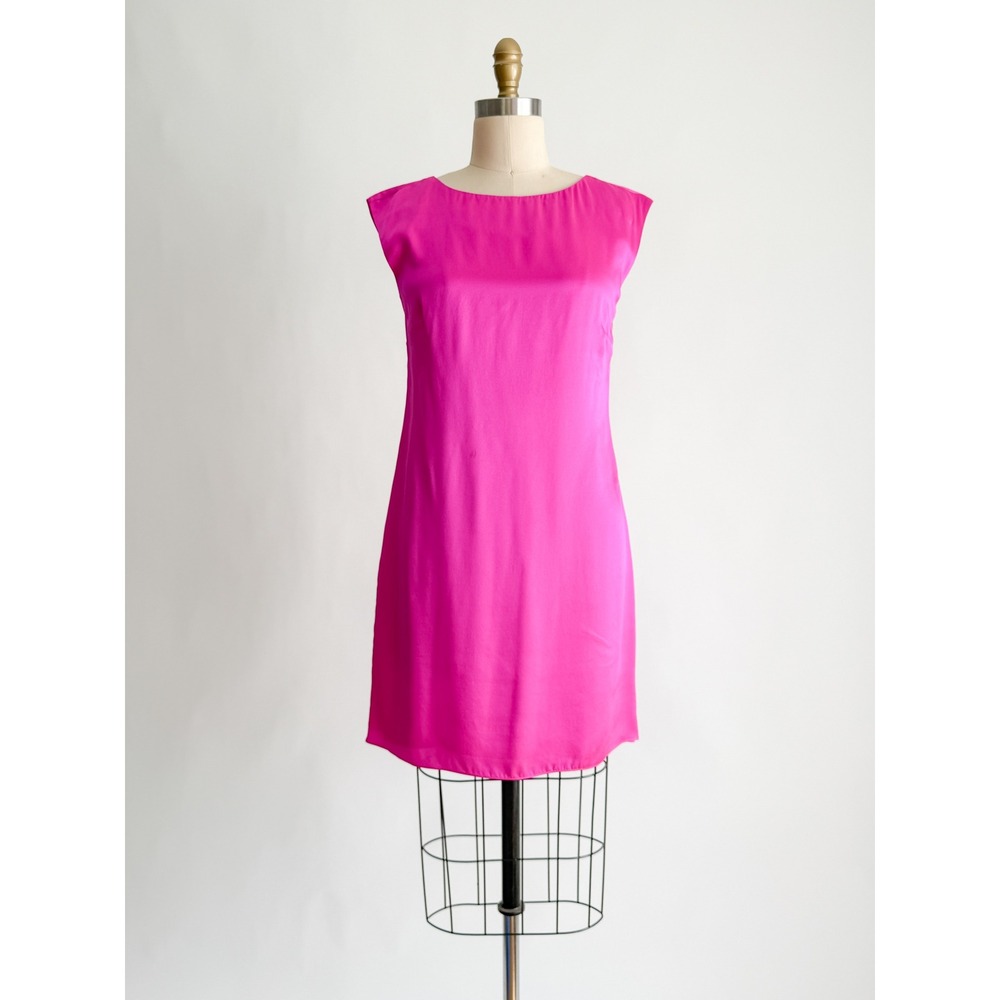 Alice + Trixie Silk Mini Dress Cocktail Party S Pink Twist Back Cutout Shift